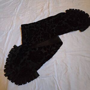 Ruffled Black Scarf by Mary McFadden